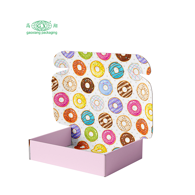 Hot selling customized foldable donuts bread packaging paper boxes with logo