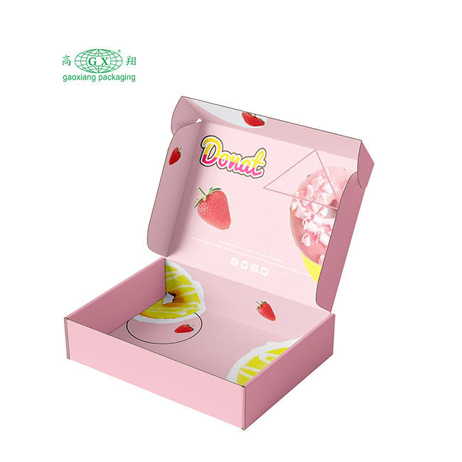 Wholesale custom pink bakery cake donuts and cookie doughnut packing box personalized boxes