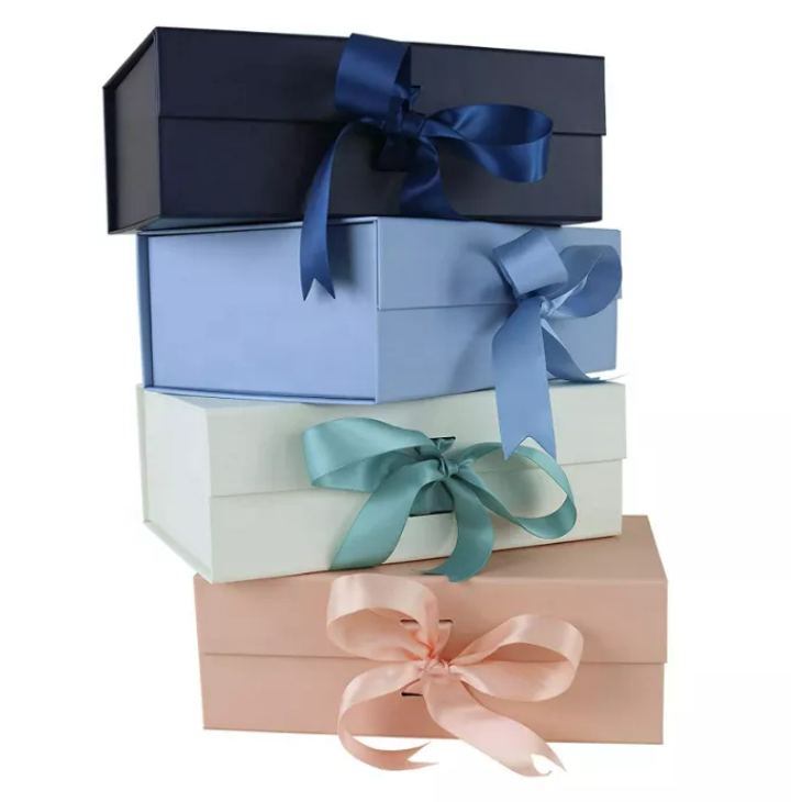 Private label luxury cardboard ribbon black marble gift box custom hair packaging box