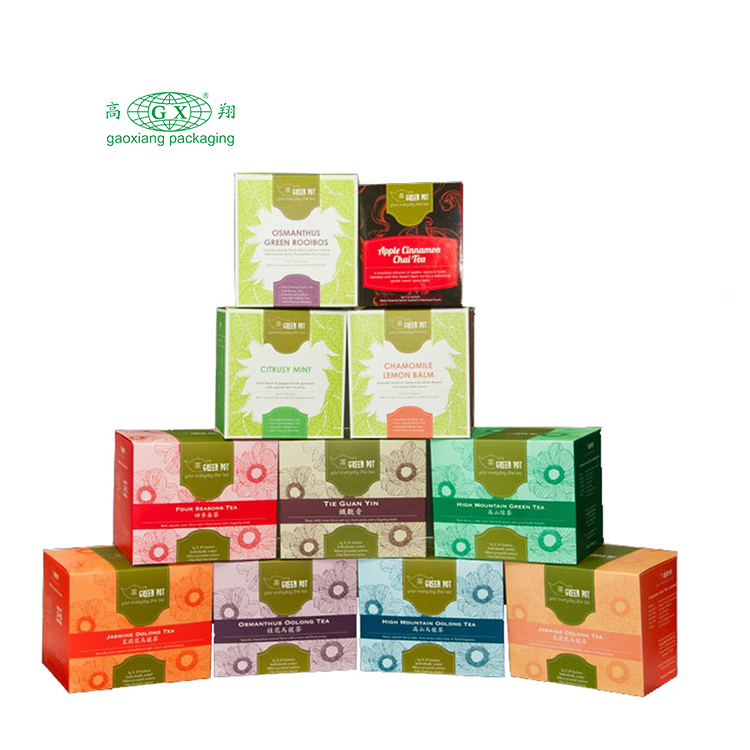 Custom logo small tea bag gift packing cardboard paper tea box