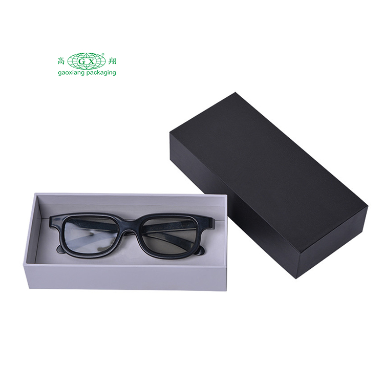 Custom color soft paper gift box black sunglasses packaging box