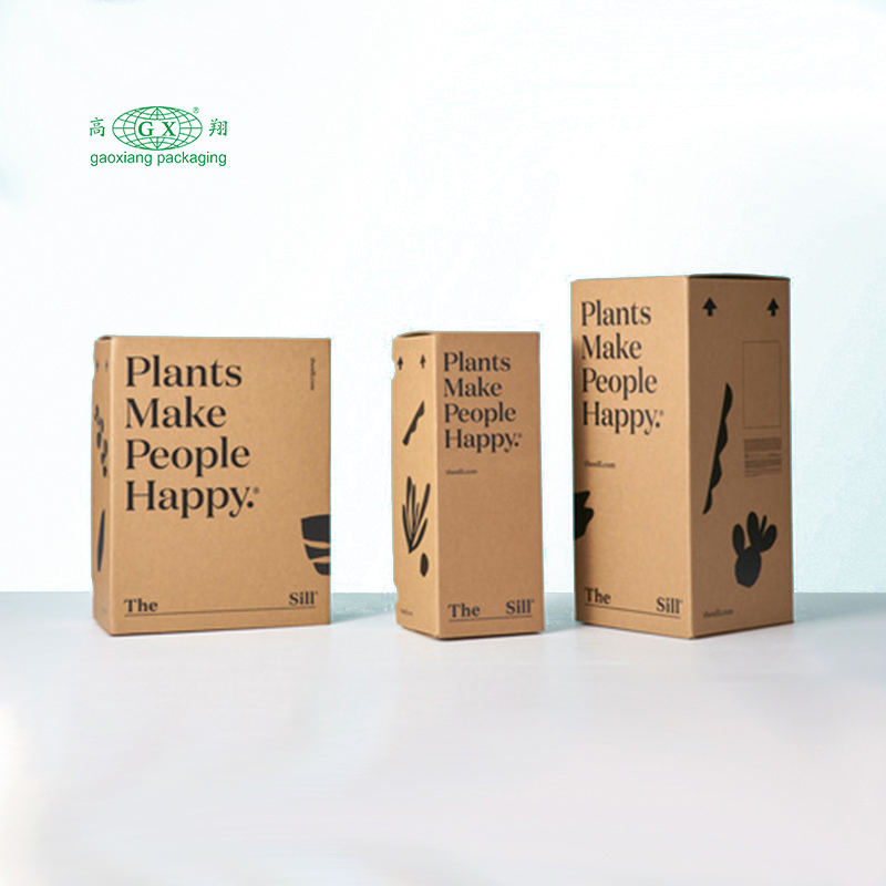 Custom personalized recyclable corrugated flat plants flowers paper box packing