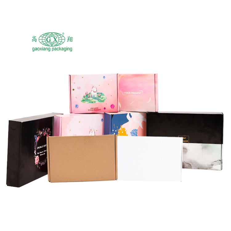 Customized corrugated cardboard shirt clothes cardboard flat online packing paper box