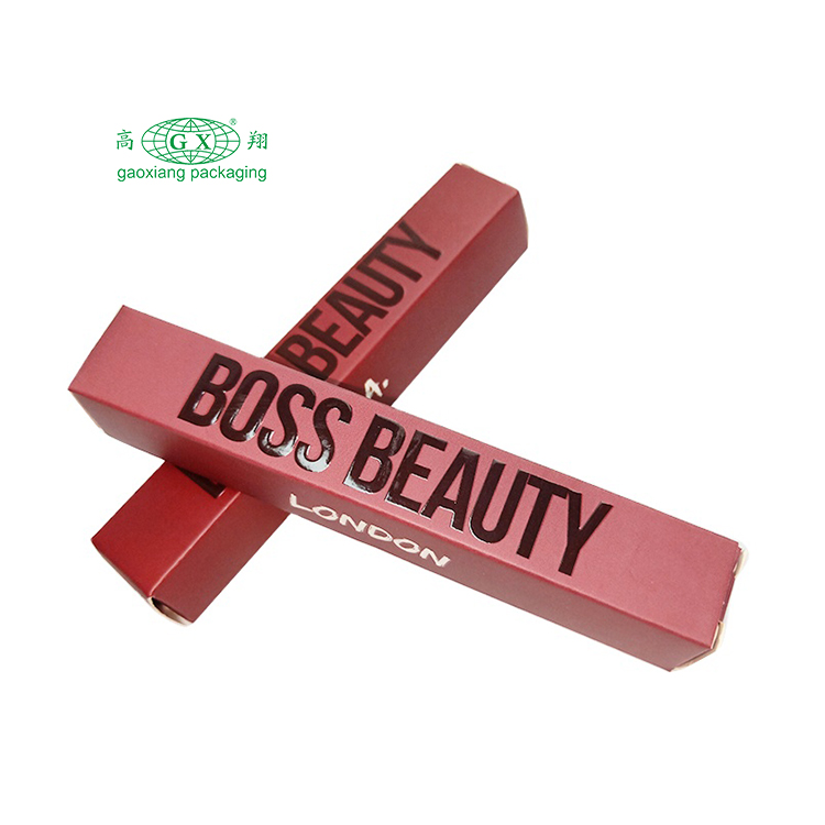 Wholesale custom embossed logo luxury Lipgloss tube packaging paper boxes