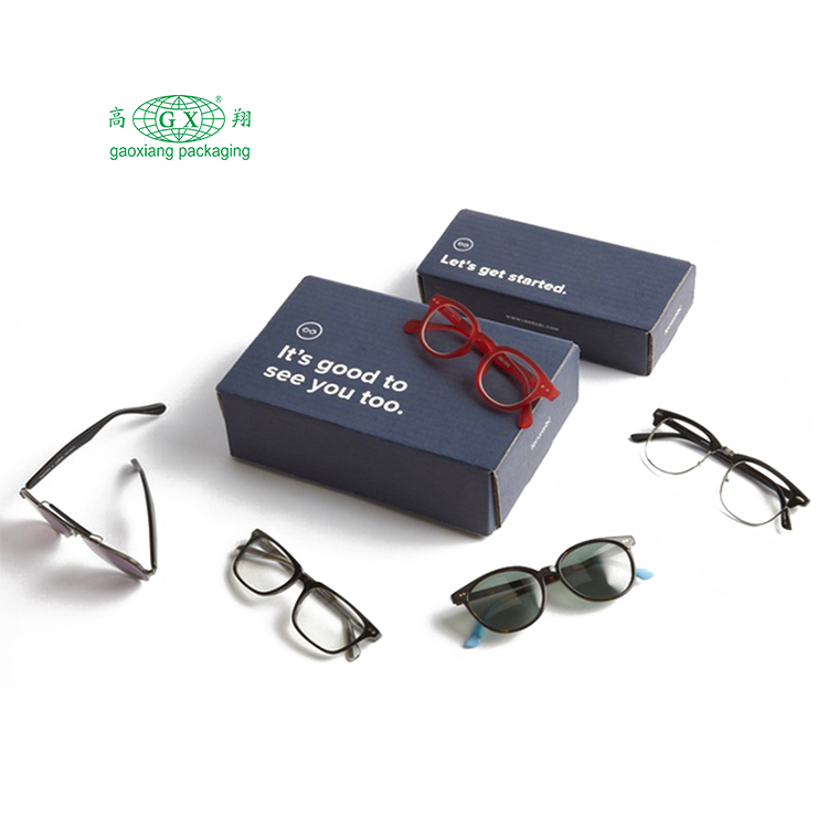 Custom mailing drawer eyewear eyeglass sunglasses packaging corrugated paper shipping box