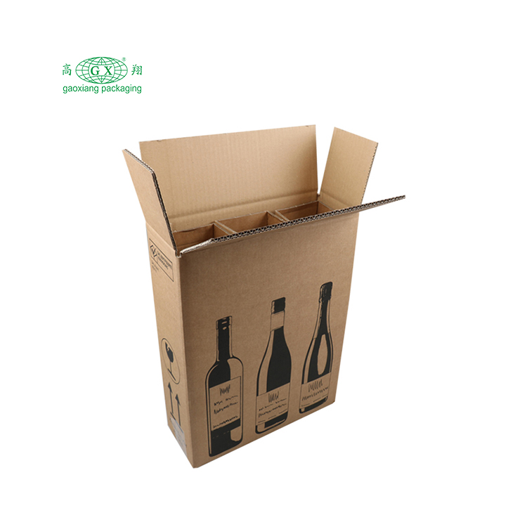 Custom wine bottle shipping corrugated carton wine box packaging