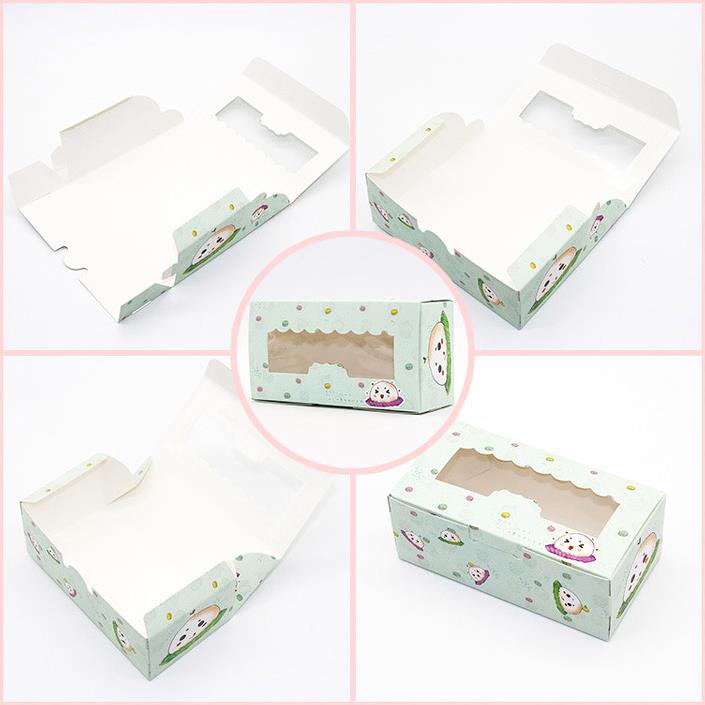 Paper cookie macaron cupcake box donut boxes candy wedding box with clear window