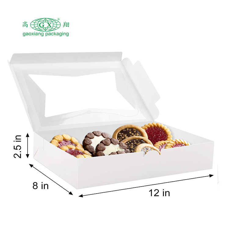 Hot selling customized foldable donuts bread packaging paper boxes with logo