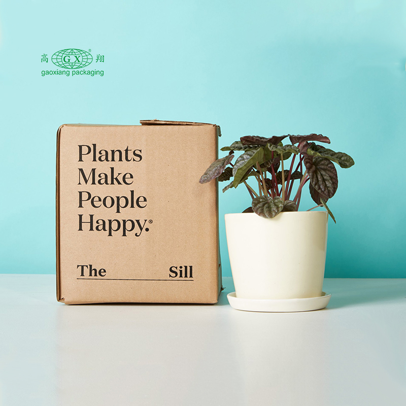Custom personalized recyclable corrugated flat plants flowers paper box packing
