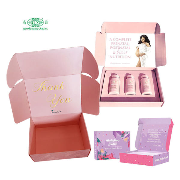Custom printed ecommerce mailing cosmetic makeup beauty box gift clothing packaging corrugated shipping boxes custom logo pr box