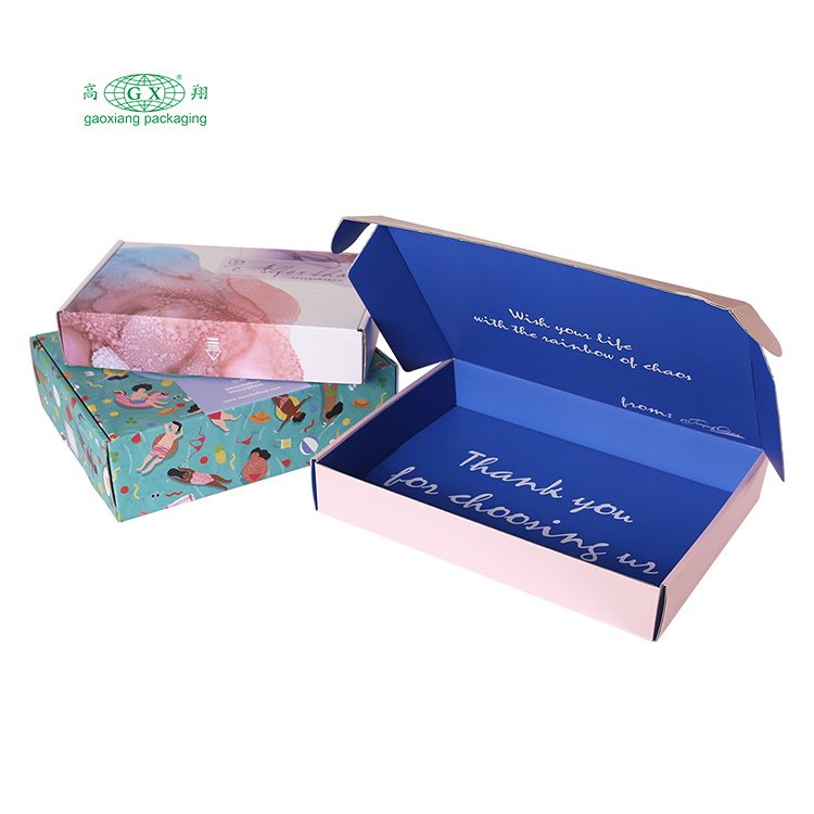 Underwear skincare beauty clothing packing mailer boxycharm corrugated paper with custom logo printed personalized boxes
