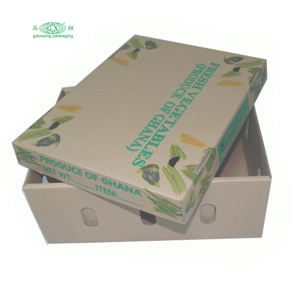Custom recyclable colorful cardboard carton shipping box for fruit and vegetable
