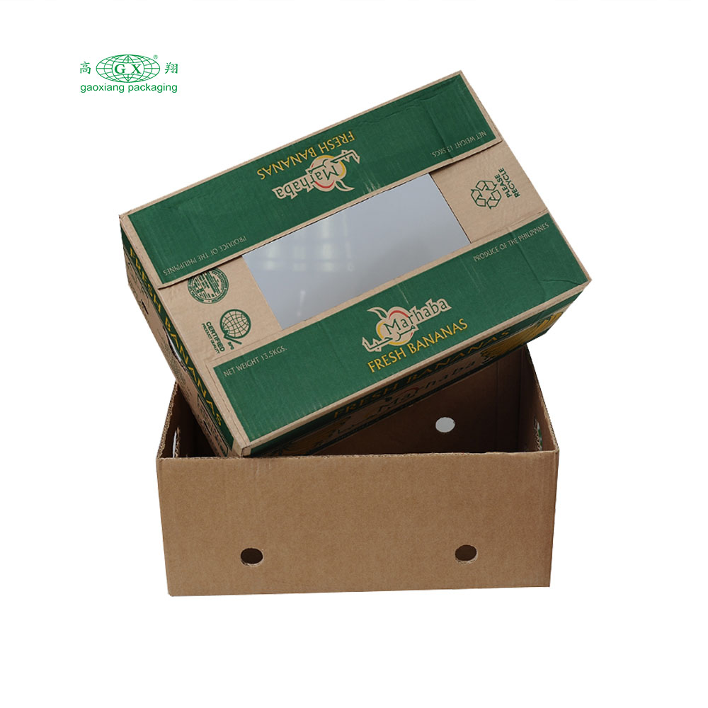 Custom recyclable colorful cardboard carton shipping box for fruit and vegetable