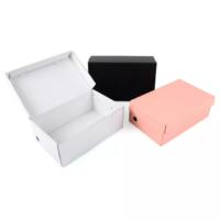 Wholesale luxury cardboard custom shoe boxes with custom logo white corrugated box