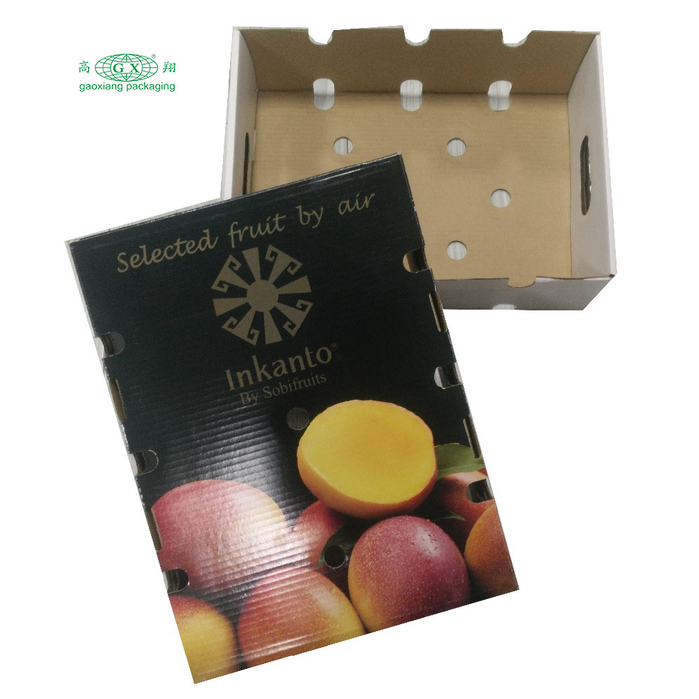 Custom recyclable colorful cardboard carton shipping box for fruit and vegetable