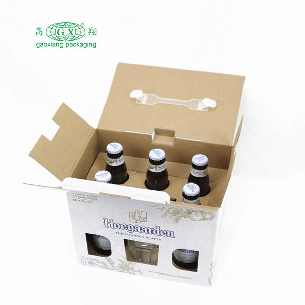 Custom colorful printing cardboard 6 bottle wine box with handle carton