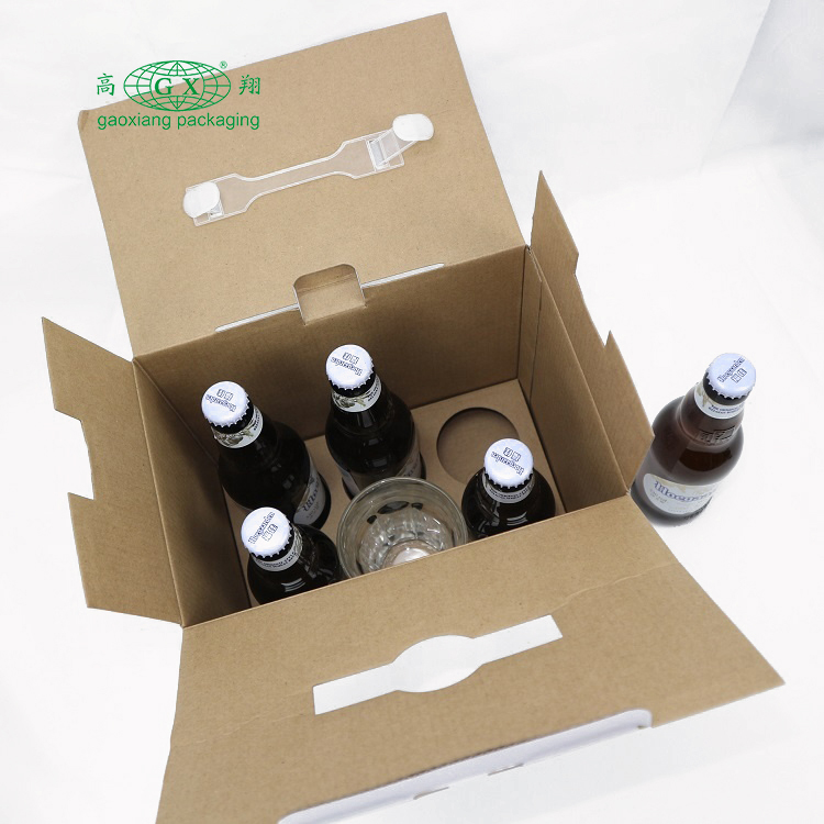 Custom colorful printing cardboard 6 bottle wine box with handle carton
