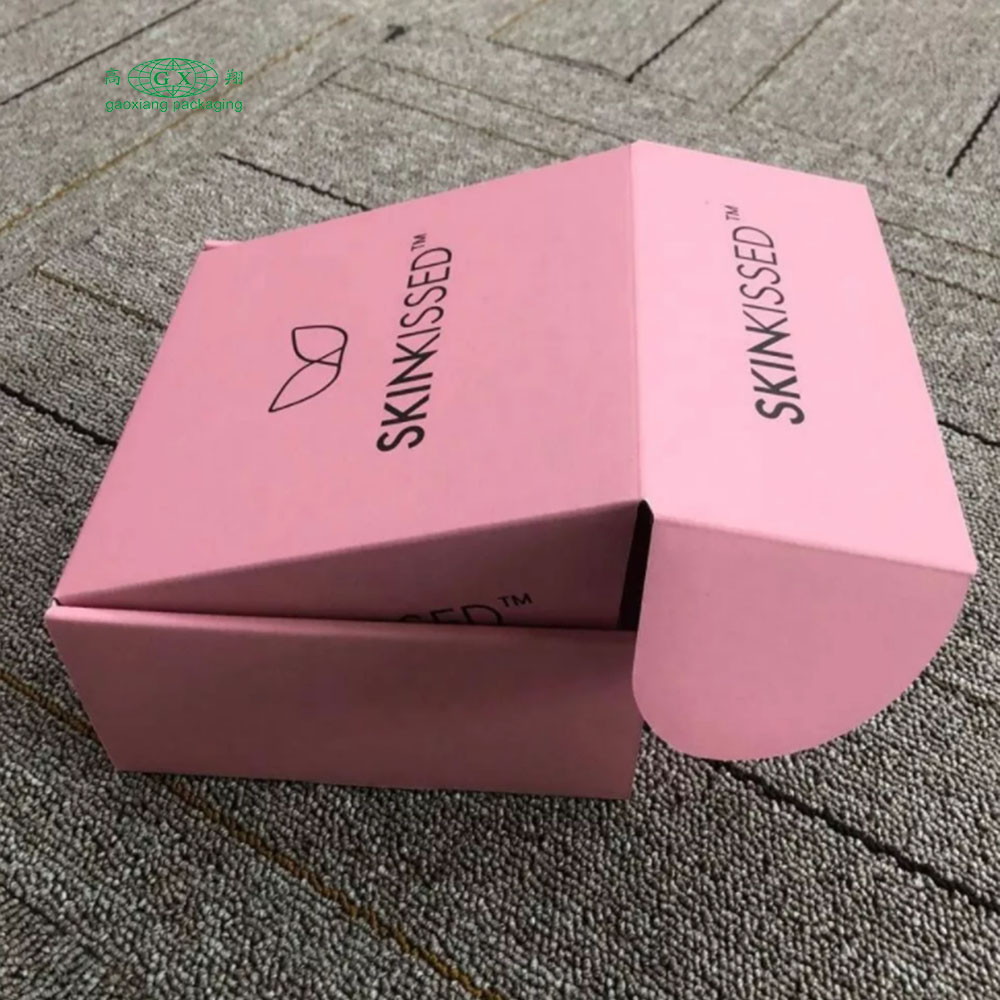 Custom logo colored corrugated paper pink cosmetic packing lashes mailer shipping box personalized boxes