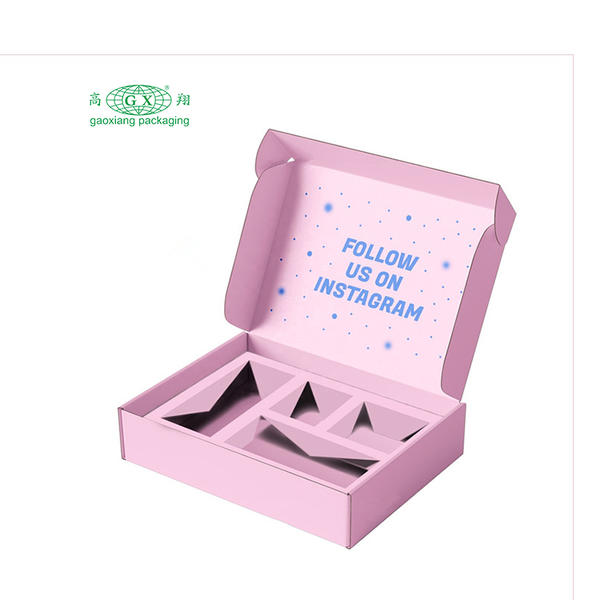 Large cardboard paper mailer cosmetic skincare box custom logo printed corrugated shipping packaging box with insert