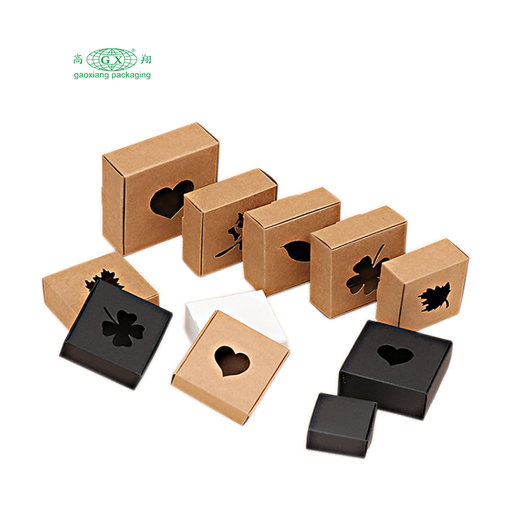 Eco friendly kraft paper custom logo asst color printed soap box