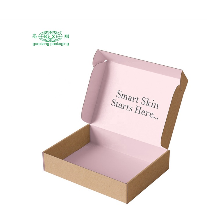 Cute pink anime girl custom eco corrugated paper mailing box packaging for beauty  skincare  cosmetic startup