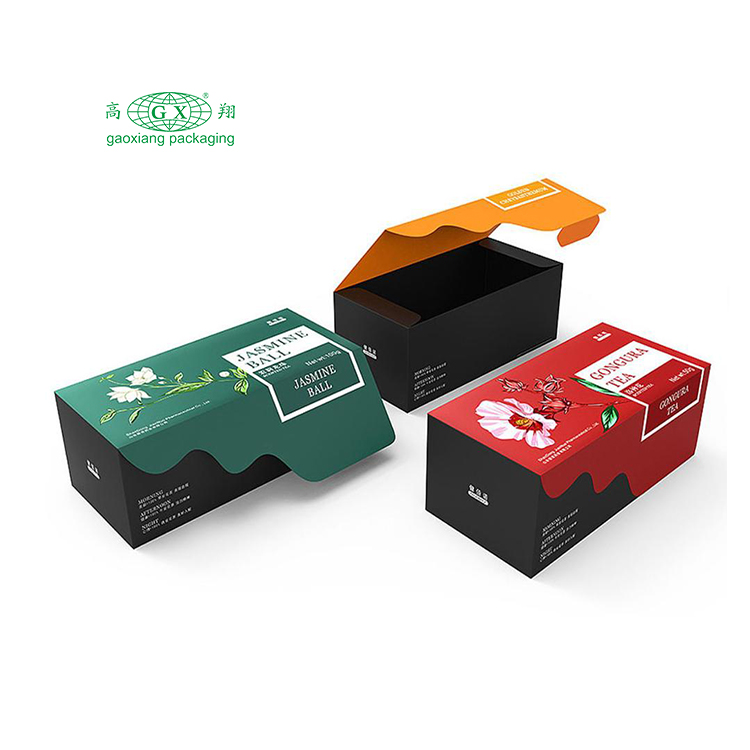 Custom creative flip type multicolor matte cardboard paper scented tea packaging box
