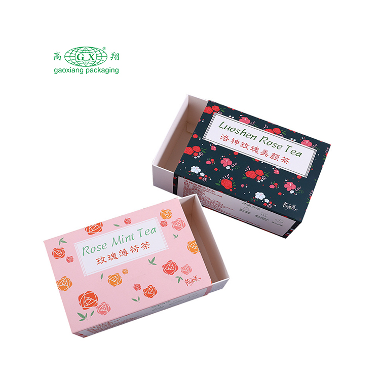 Paperboard coffee tea beverage printing recyclable tea packaging boxes with custom