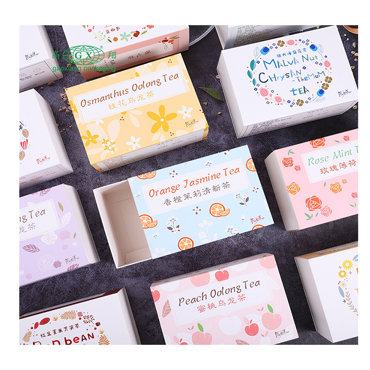 Paperboard coffee tea beverage printing recyclable tea packaging boxes with custom