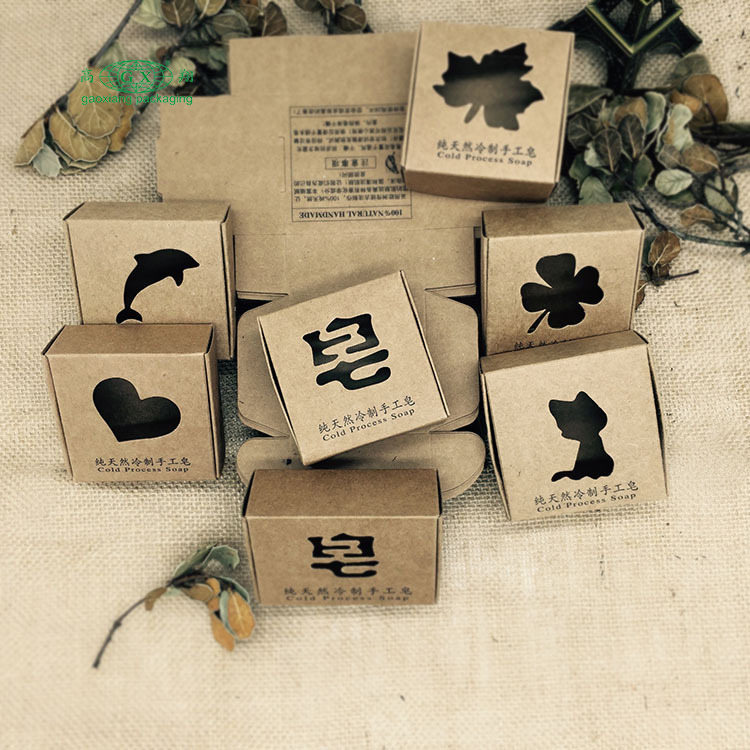 Custom fancy kraft paper soap box packaging