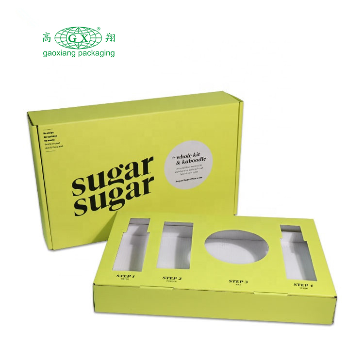 Large cardboard paper mailer cosmetic skincare box custom logo printed corrugated shipping packaging box with insert