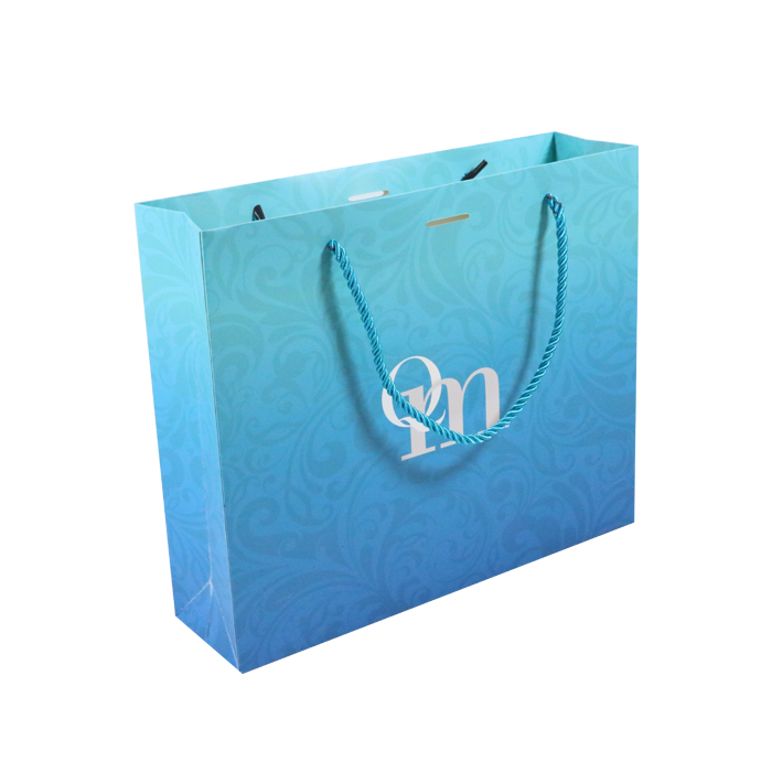 Wholesale custom printed your own logo packaging white brown kraft gift craft shopping paper bag with ribbon handles