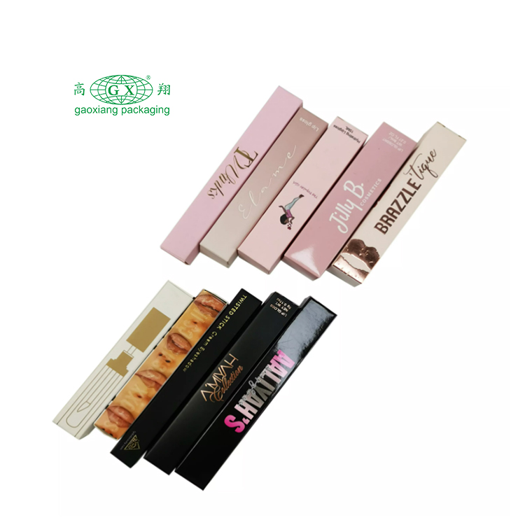 Wholesale high quality luxury lipgloss tube packaging paper boxes with custom